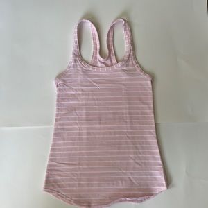 Lululemon racer back light pink with white stripes (size 4/6)